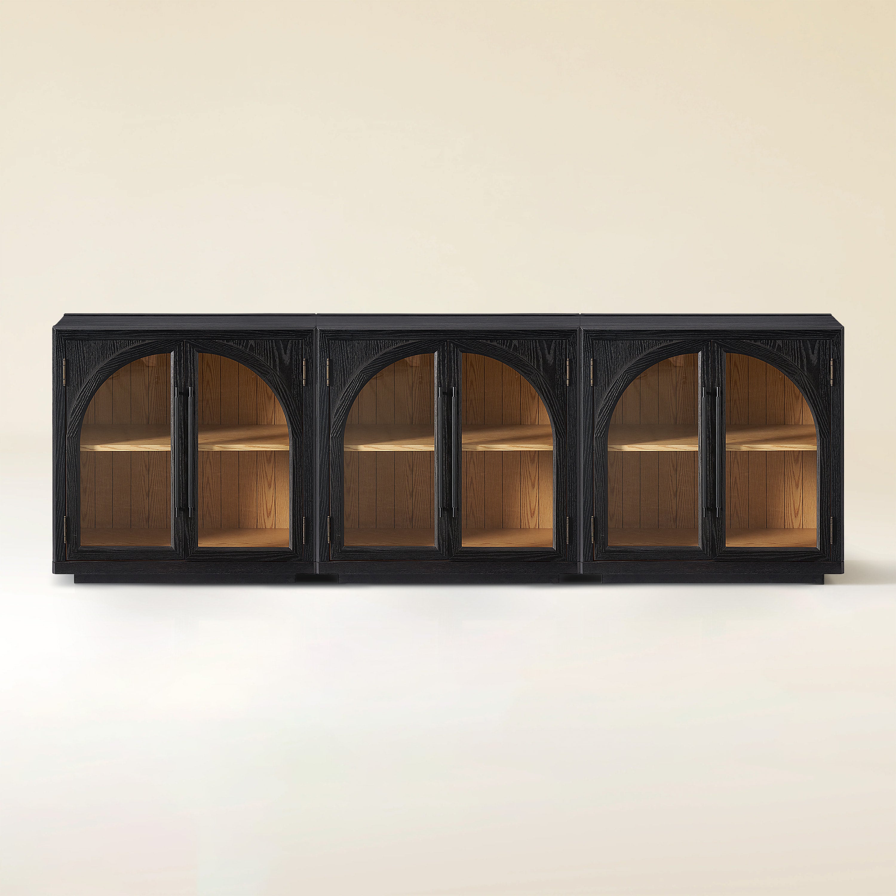 Alvar gewölbte 94,5-Zoll-Medienkonsole aus Eiche (3er-Set)