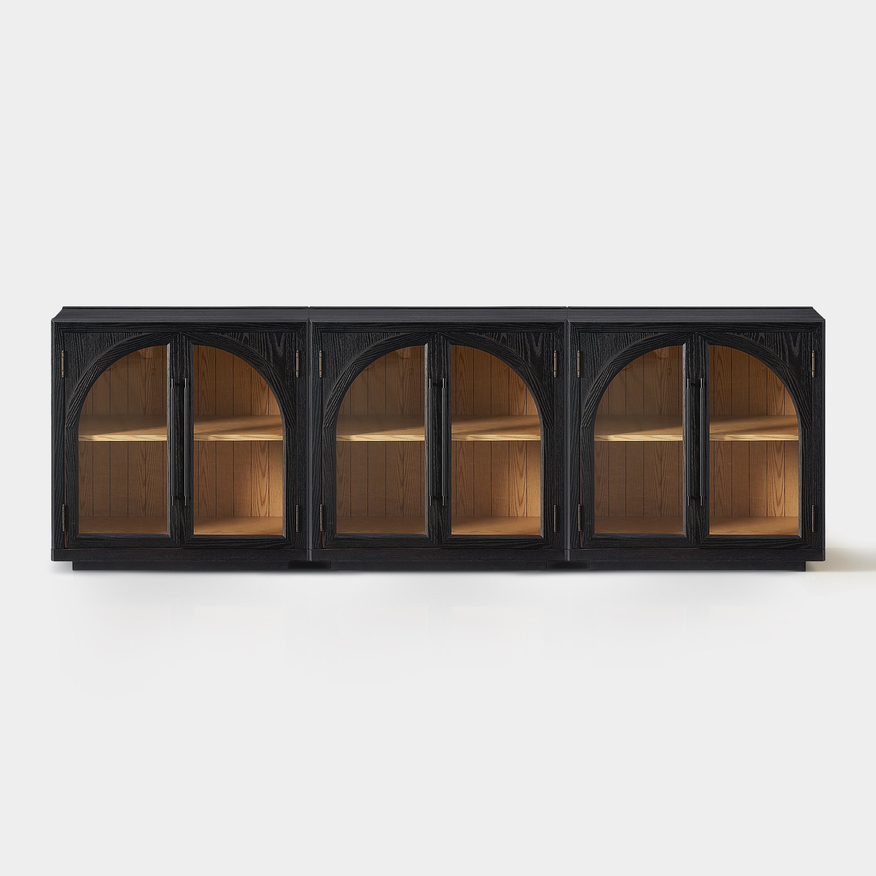 Alvar gewölbte 94,5-Zoll-Medienkonsole aus Eiche (3er-Set)