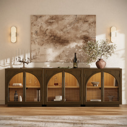 Alvar gewölbte 94,5-Zoll-Medienkonsole aus Eiche (3er-Set)