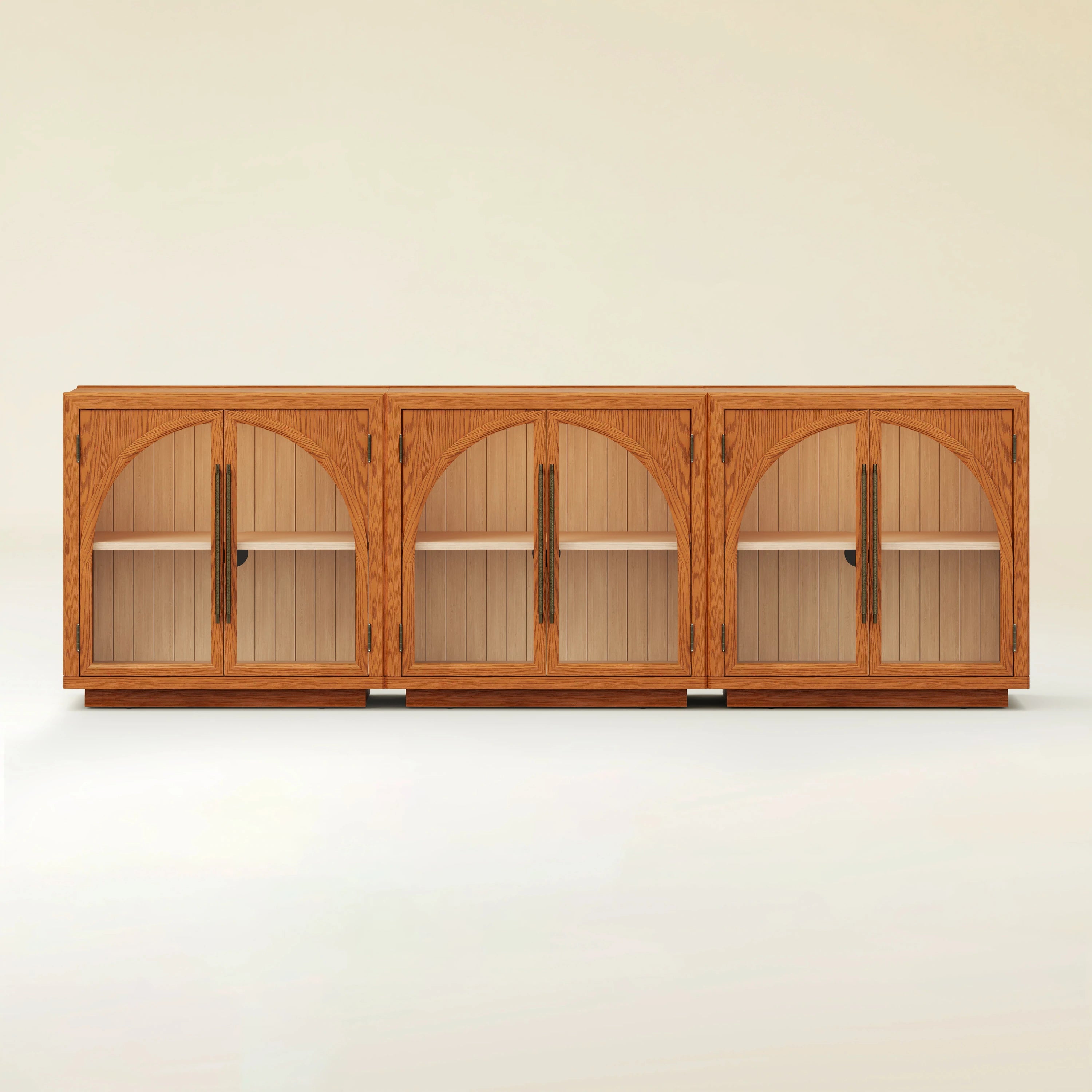 Alvar gewölbte 94,5-Zoll-Medienkonsole aus Eiche (3er-Set)