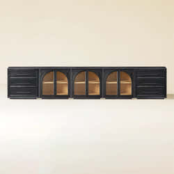 Alvar Arched 157,5″ Modulare Medienkonsole aus Eiche (5er-Set)