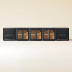 Alvar Arched 157,5″ Modulare Medienkonsole aus Eiche (5er-Set)