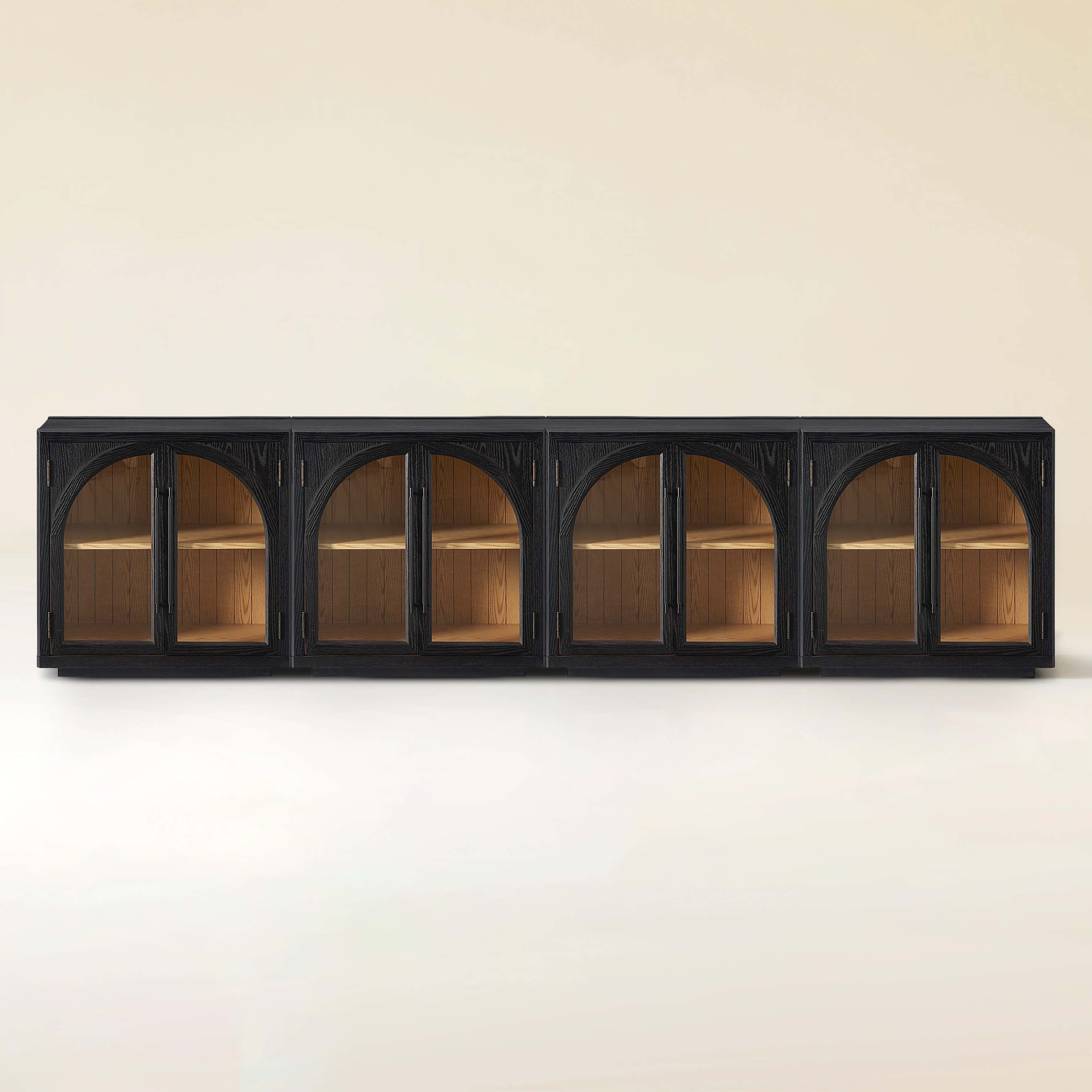 Alvar Arched 126″ Oak Media Console(Set of 4)