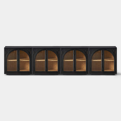 Alvar Arched 126″ Oak Media Console(Set of 4)
