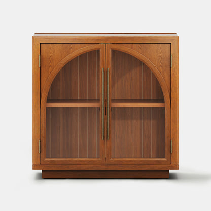 Alvar gewölbte 126″ Medienkonsole aus Eiche (4er-Set)