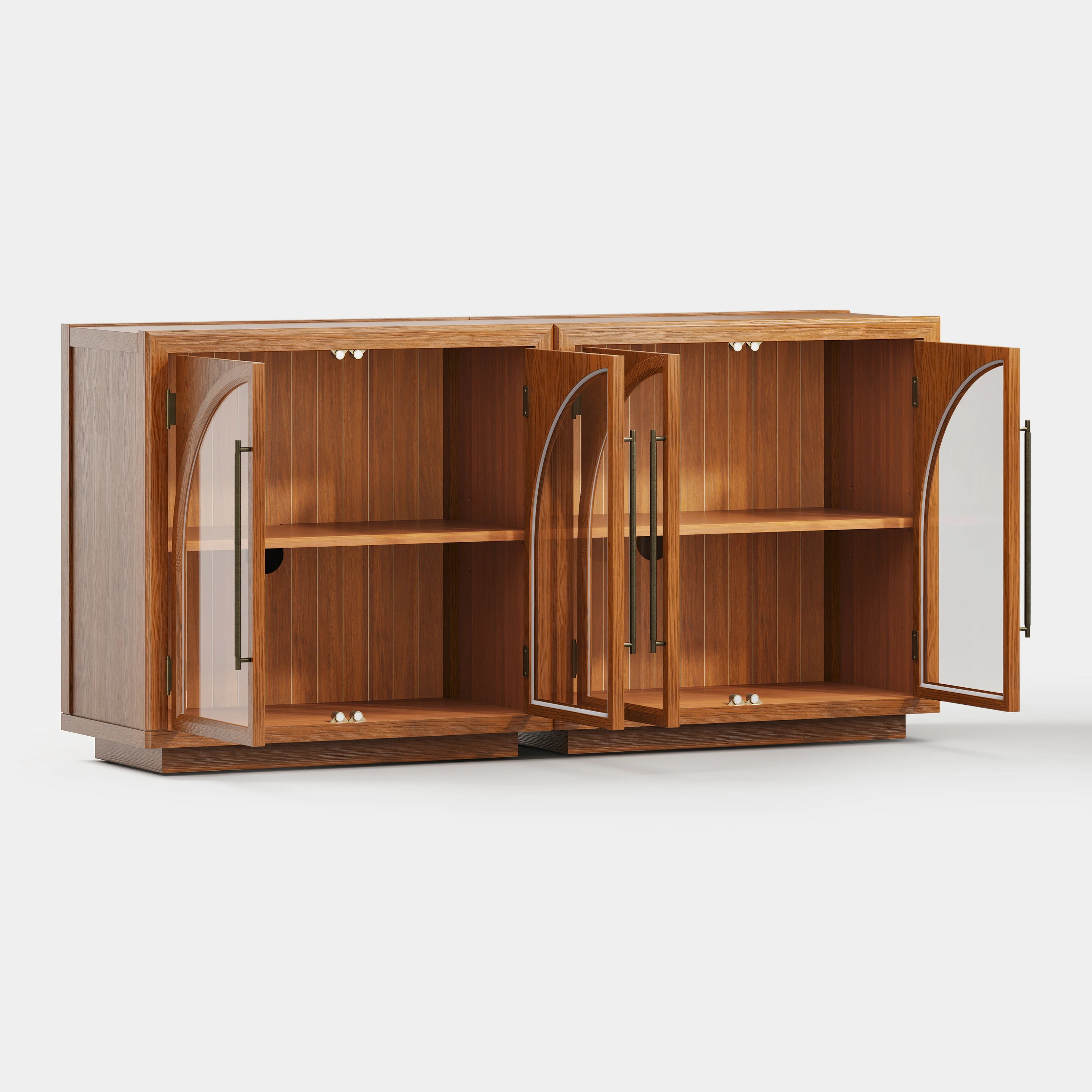 Alvar Arched 63″ Medienkonsole aus Eiche (2er-Set)