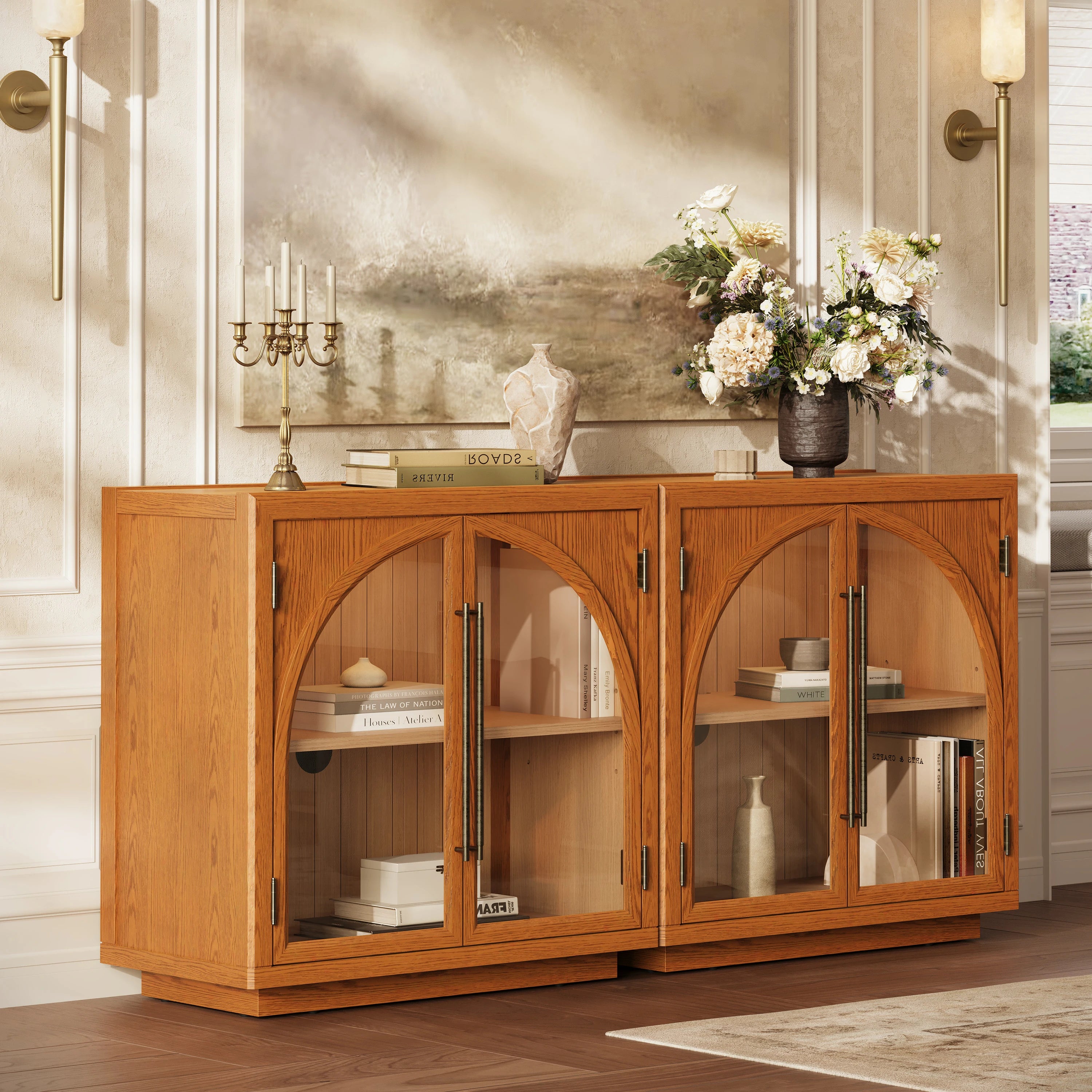 Alvar Arched 32″  Oak Storage Cabinet