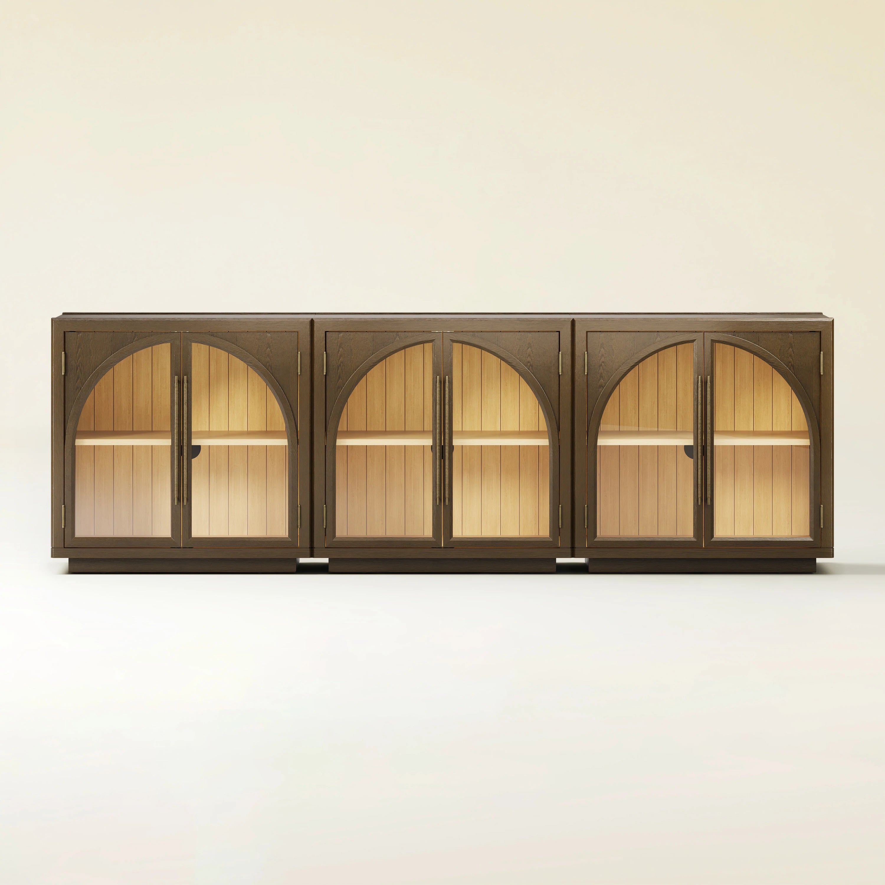 Alvar gewölbte 94,5-Zoll-Medienkonsole aus Eiche (3er-Set)