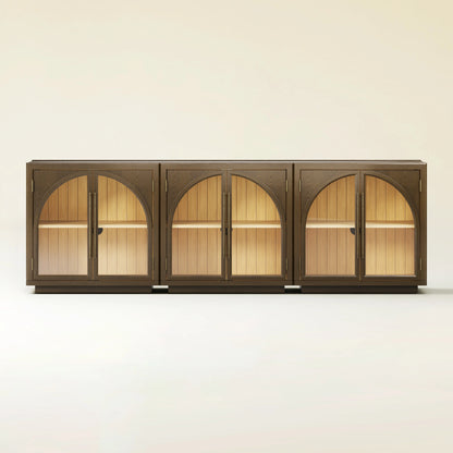 Alvar gewölbte 94,5-Zoll-Medienkonsole aus Eiche (3er-Set)