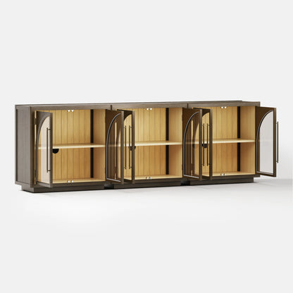 Alvar gewölbte 94,5-Zoll-Medienkonsole aus Eiche (3er-Set)