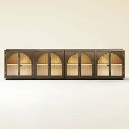 Alvar Arched 126″ Oak Media Console(Set of 4)