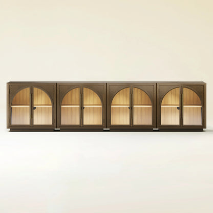 Alvar gewölbte 126″ Medienkonsole aus Eiche (4er-Set)