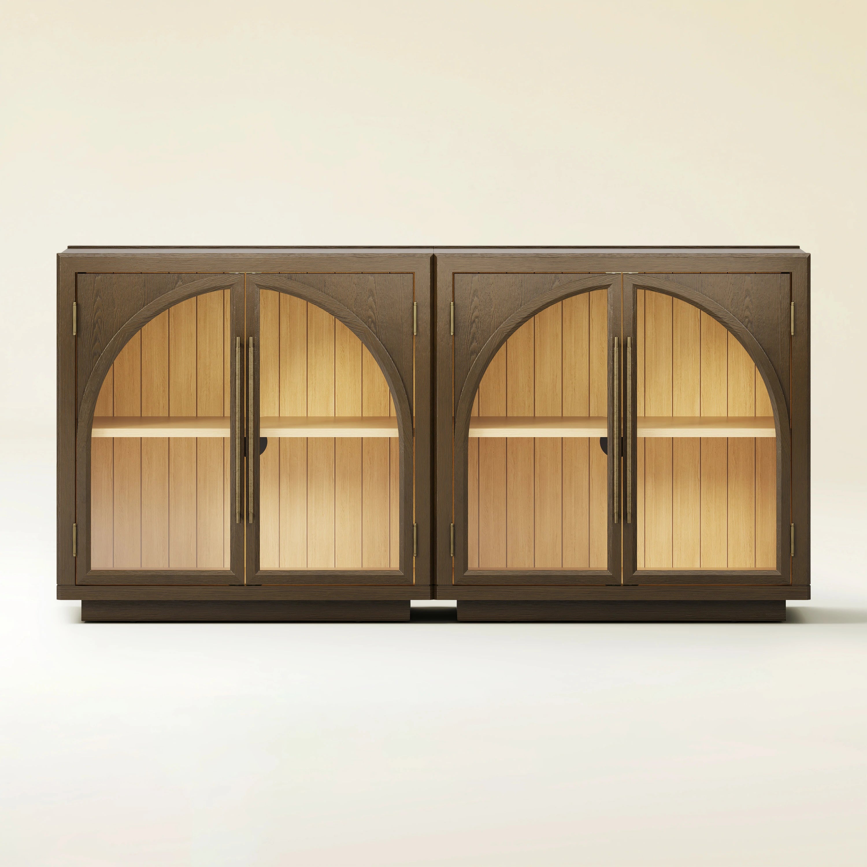 Alvar Arched 63″ Medienkonsole aus Eiche (2er-Set)