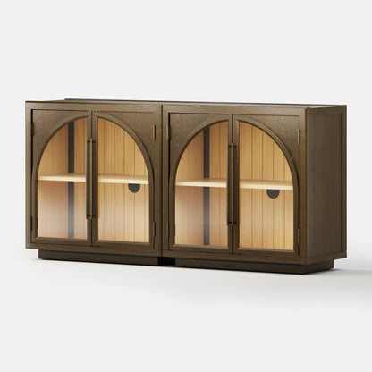 Alvar Arched 63″ Medienkonsole aus Eiche (2er-Set)