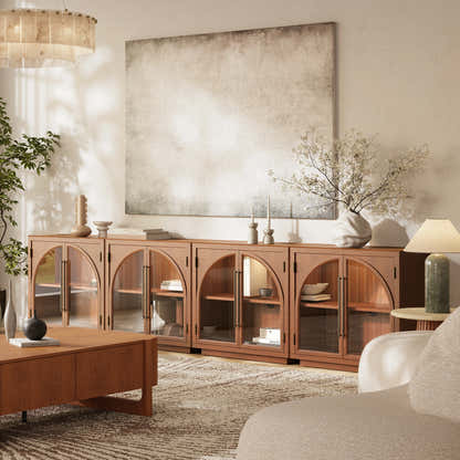 Alvar gewölbter 31,5-Zoll-Lagerschrank aus Eiche