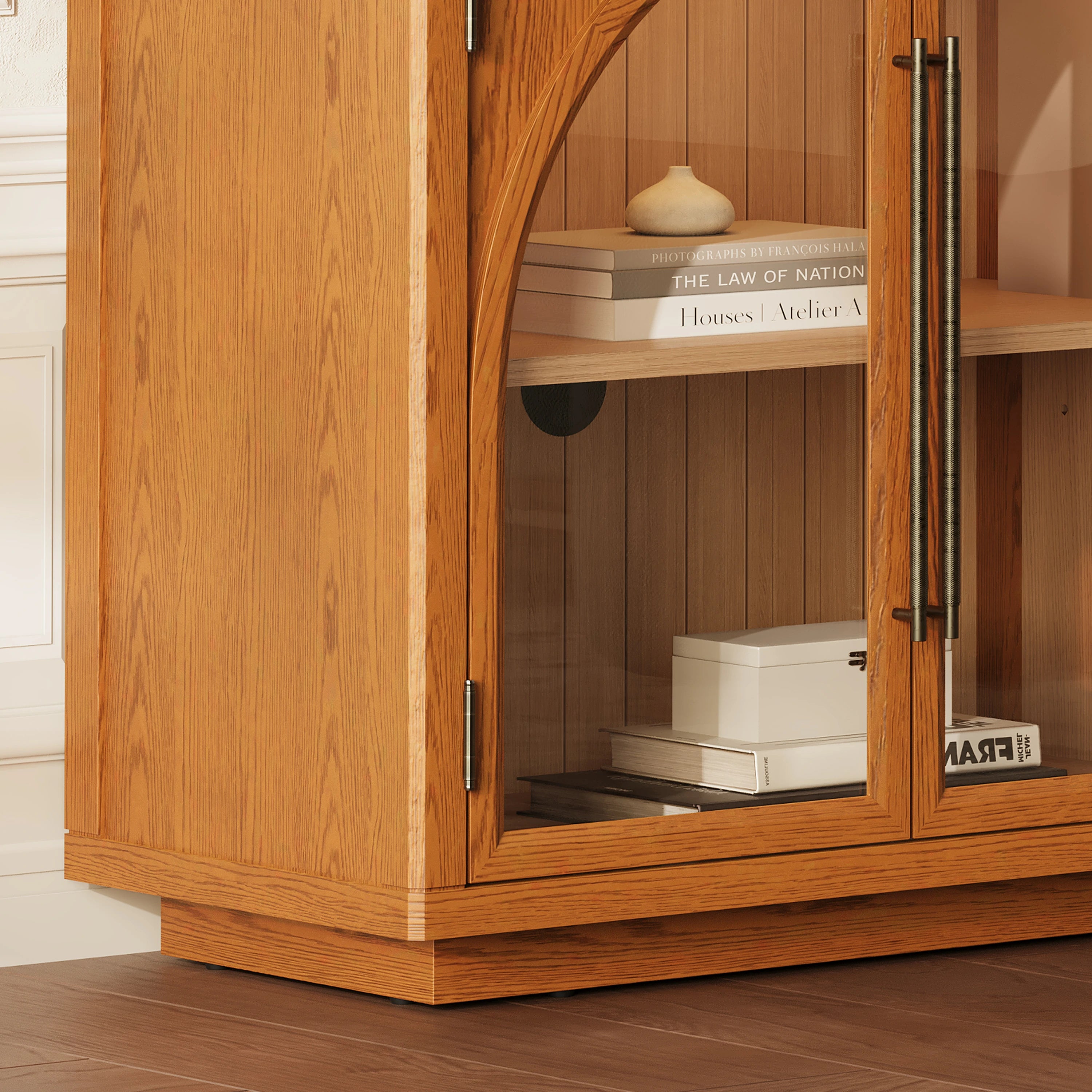 Alvar Arched 126″ Modulare Medienkonsole aus Eiche (4er-Set)