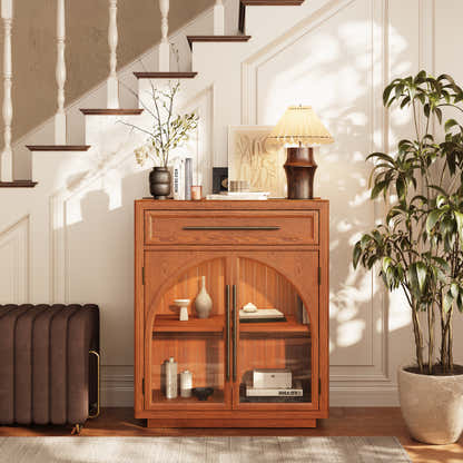 Alvar gewölbtes 64" Sideboard aus Eiche mit Schubladen (2er-Set)