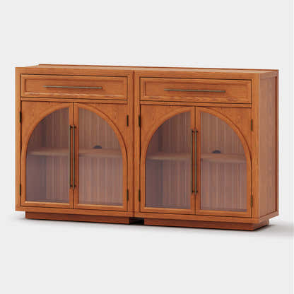 Alvar gewölbtes 64" Sideboard aus Eiche mit Schubladen (2er-Set)