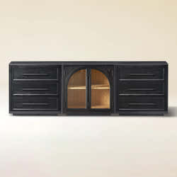 Alvar Arched 94,5″ Modulare Medienkonsole aus Eiche (3er-Set)