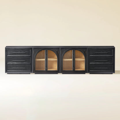 Alvar Arched 126″ Modulare Medienkonsole aus Eiche (4er-Set)