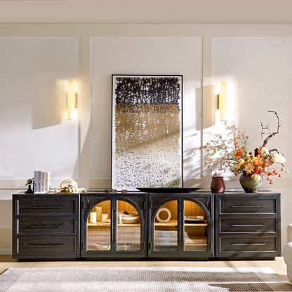 Alvar Arched 126″ Modulare Medienkonsole aus Eiche (4er-Set)