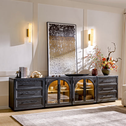 Alvar Arched 126″ Modulare Medienkonsole aus Eiche (4er-Set)