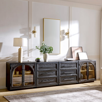 Alvar Arched 128″ Modulare Medienkonsole aus Eiche (4er-Set)