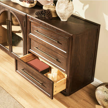 Alvar Arched 128″ Modulare Medienkonsole aus Eiche (4er-Set)