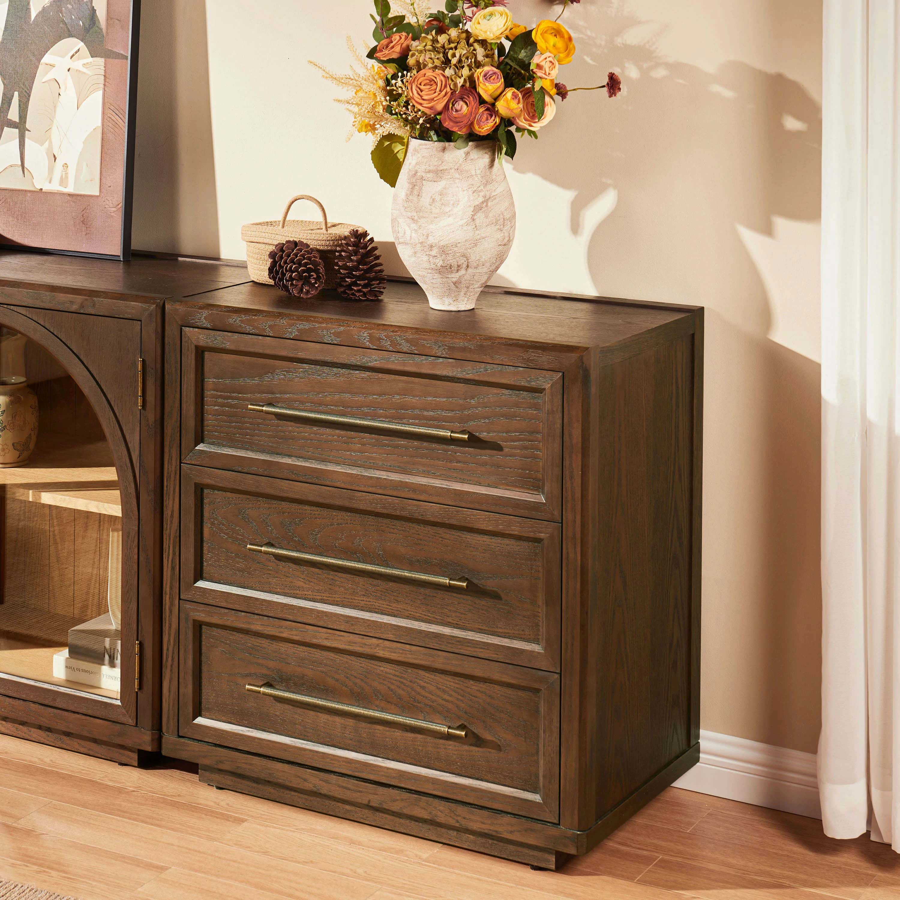 Alvar Arched 128″ Modulare Medienkonsole aus Eiche (4er-Set)