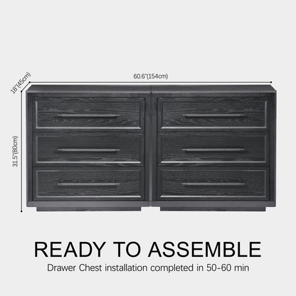 Alvar 63″ Eichenkommode mit 6 Schubladen (2er-Set)