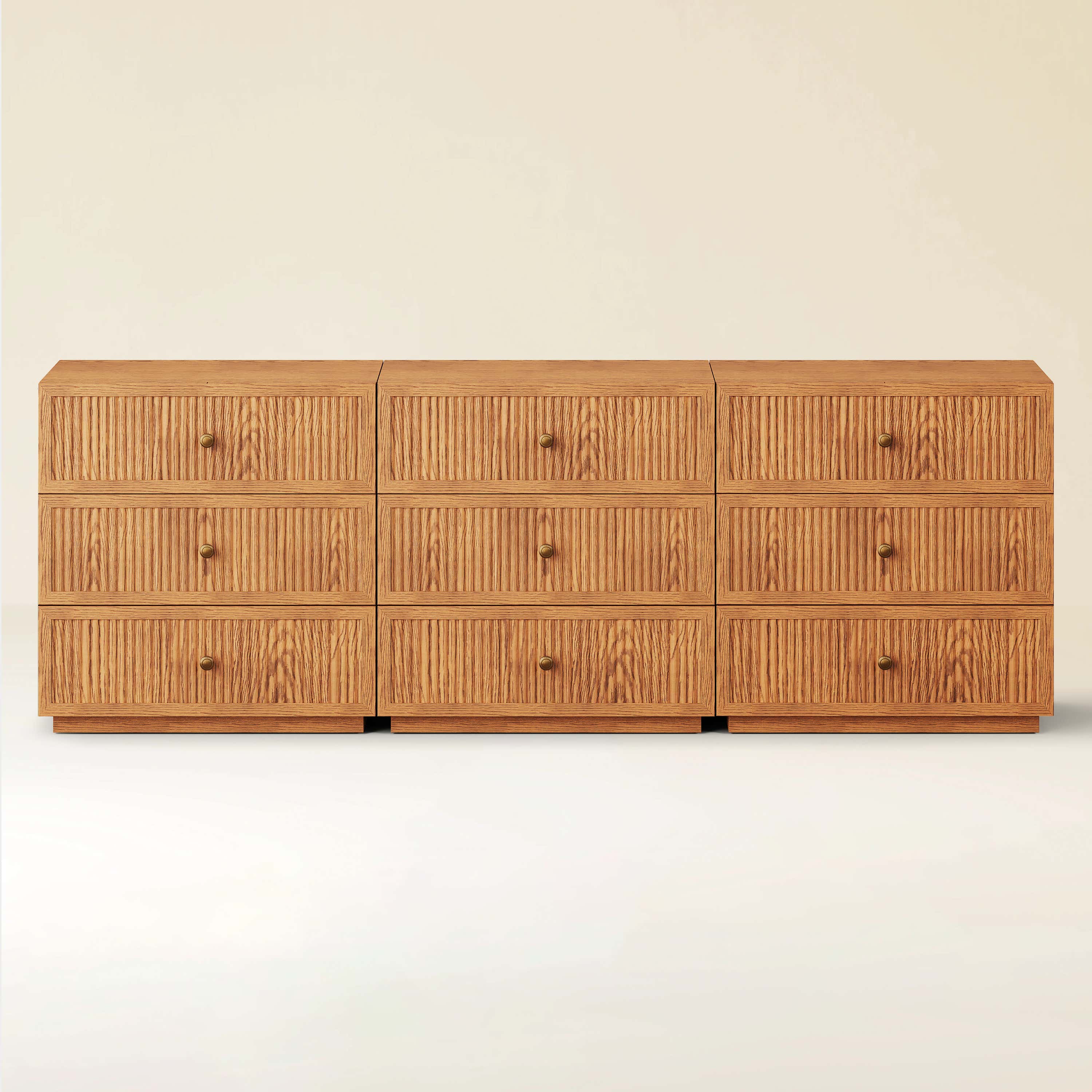 Avery Oak Drawer 90"W(Set of 3)