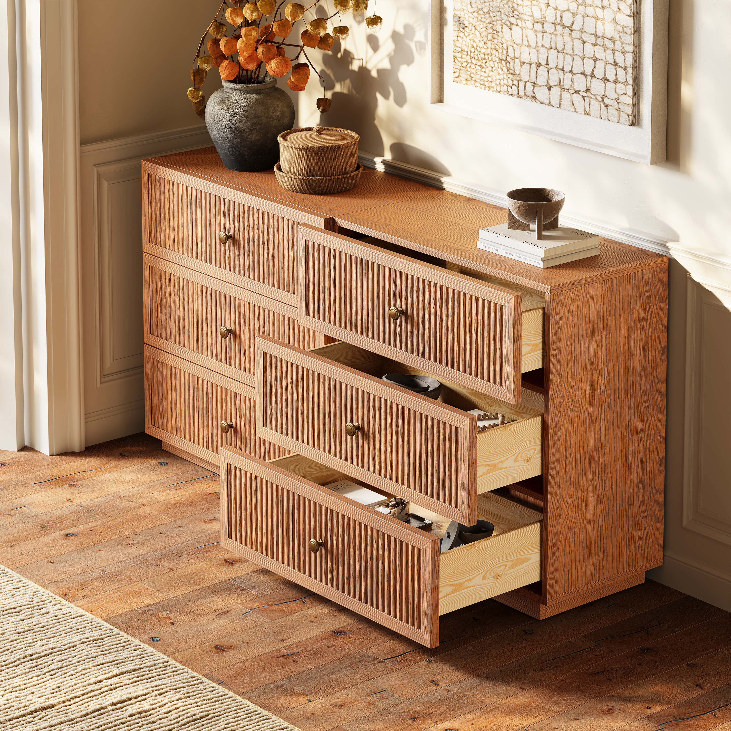Avery Oak Drawer 60"W (Set of 2)