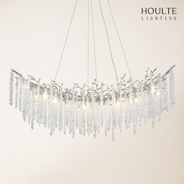 Snow Tree Branches Linear Chandelier 55''L