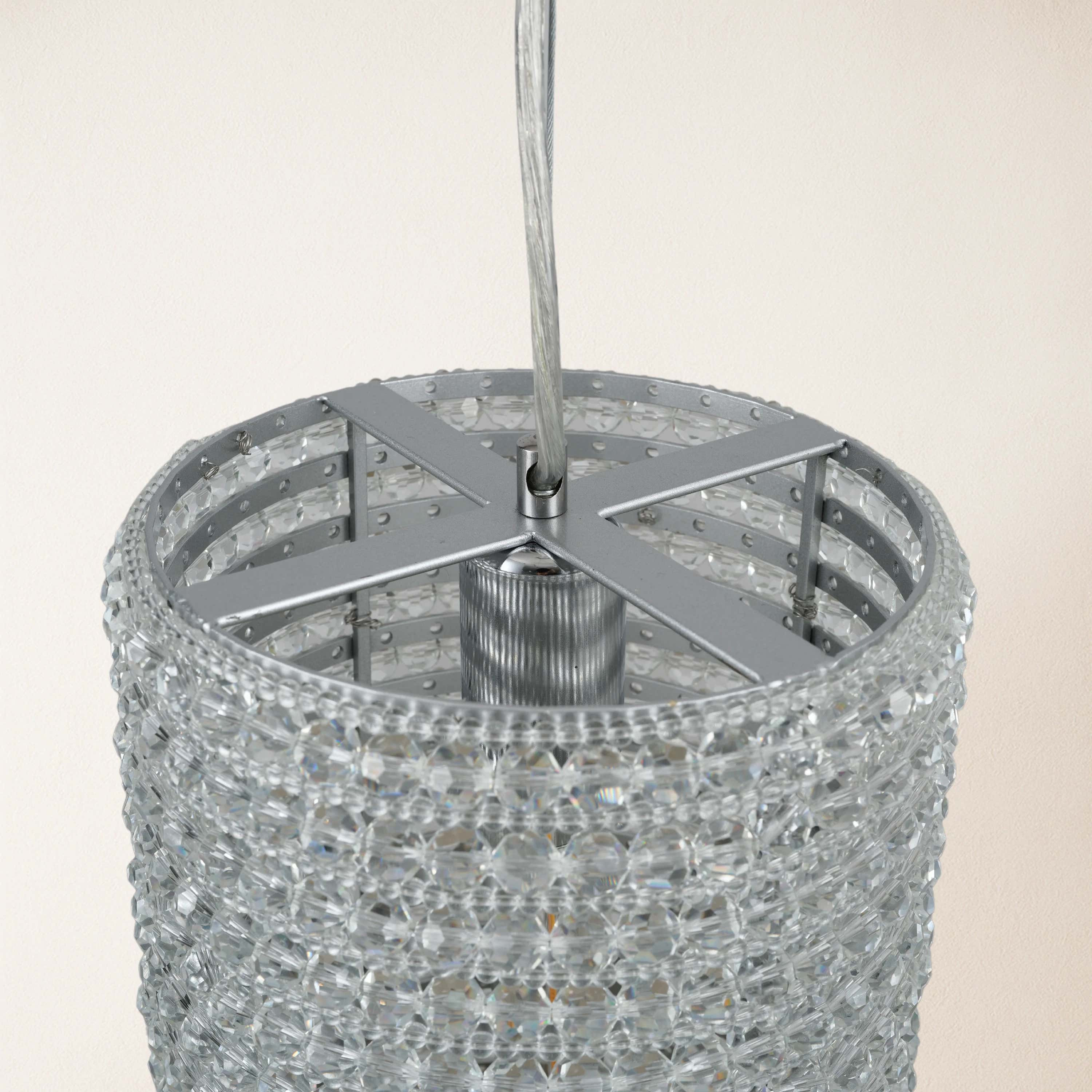 Stellar Beads Pendant Lights Smoke Clear 12"#Finish_Clear