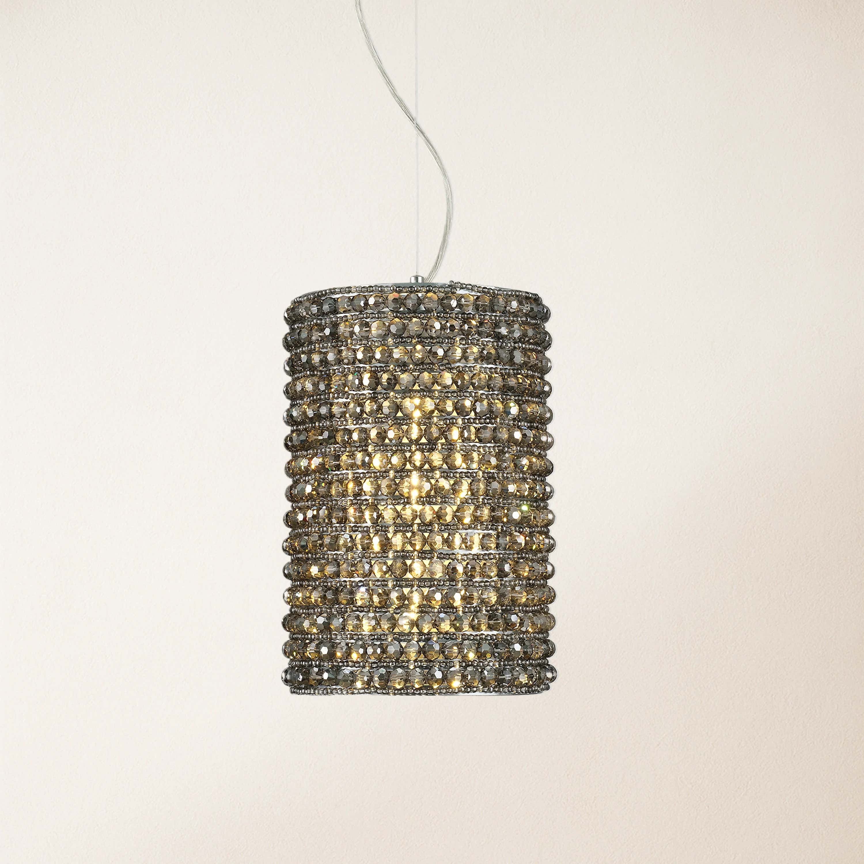 Stellar Beads Pendant Lights Smoke Clear 12"#Finish_Grep