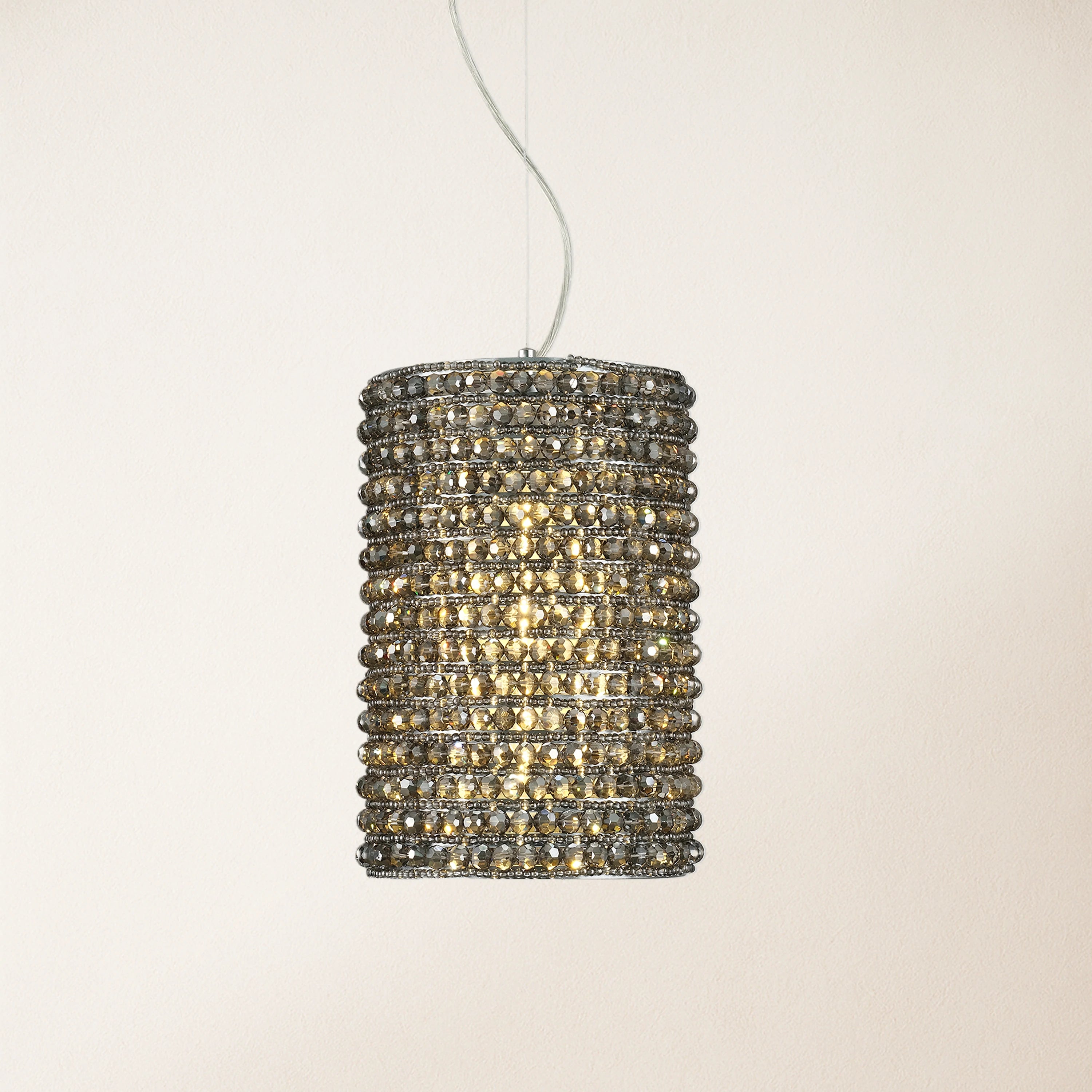 Stellar Beads Pendelleuchten, rauchfarben, klar, 30,5 cm