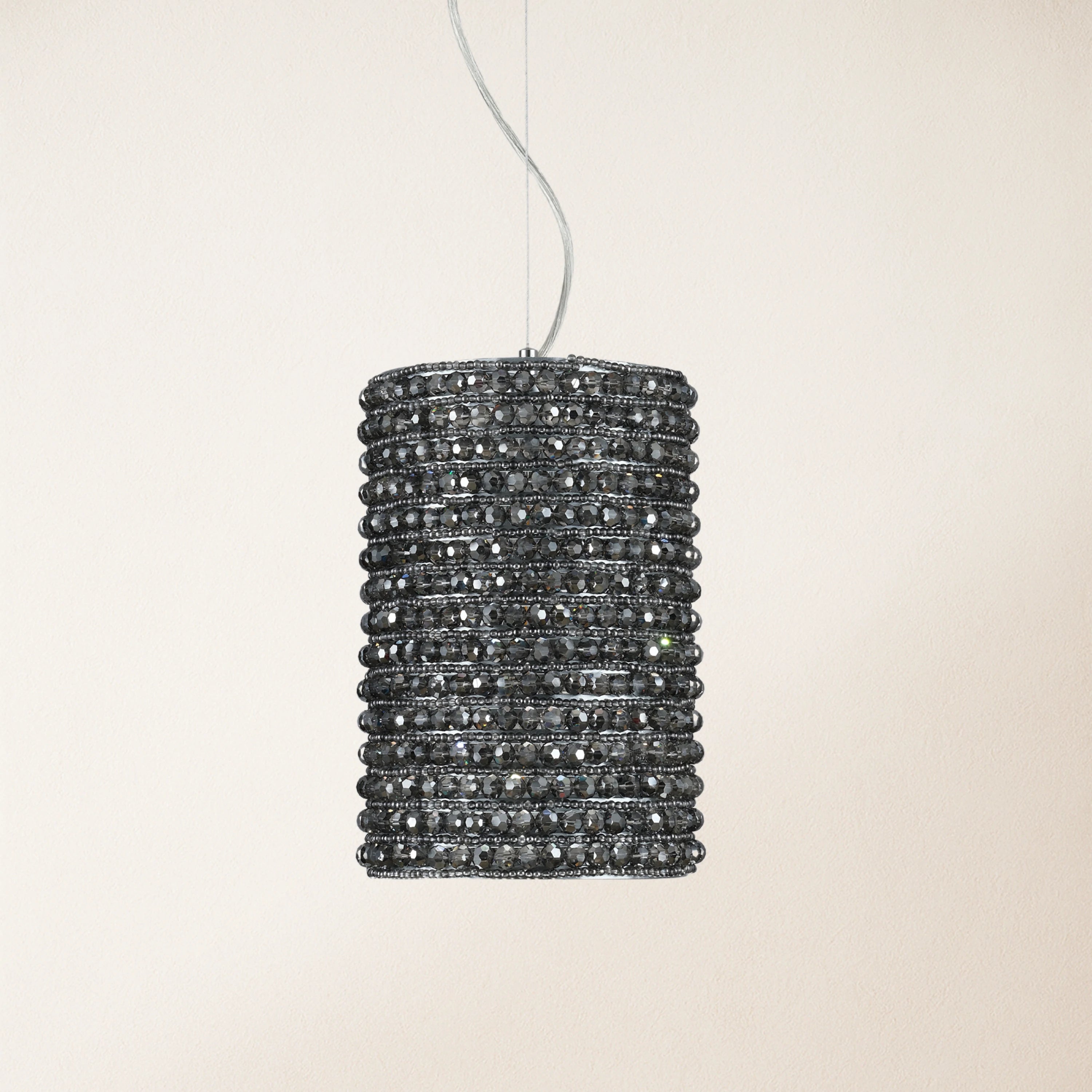 Stellar Beads Pendelleuchten, rauchfarben, klar, 30,5 cm