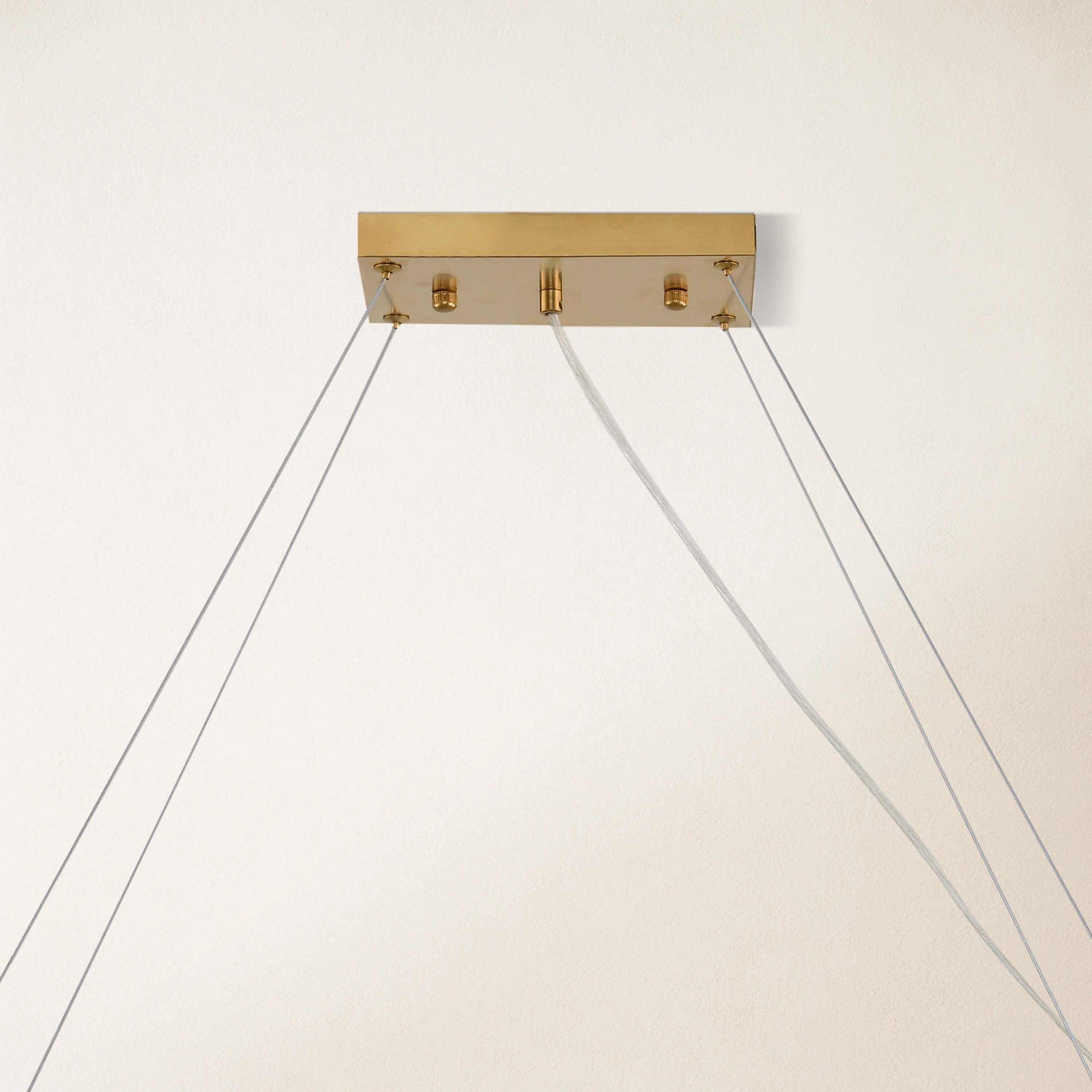 Ovaler Kronleuchter Stellara mit Kristallstreifen, 91,4 cm