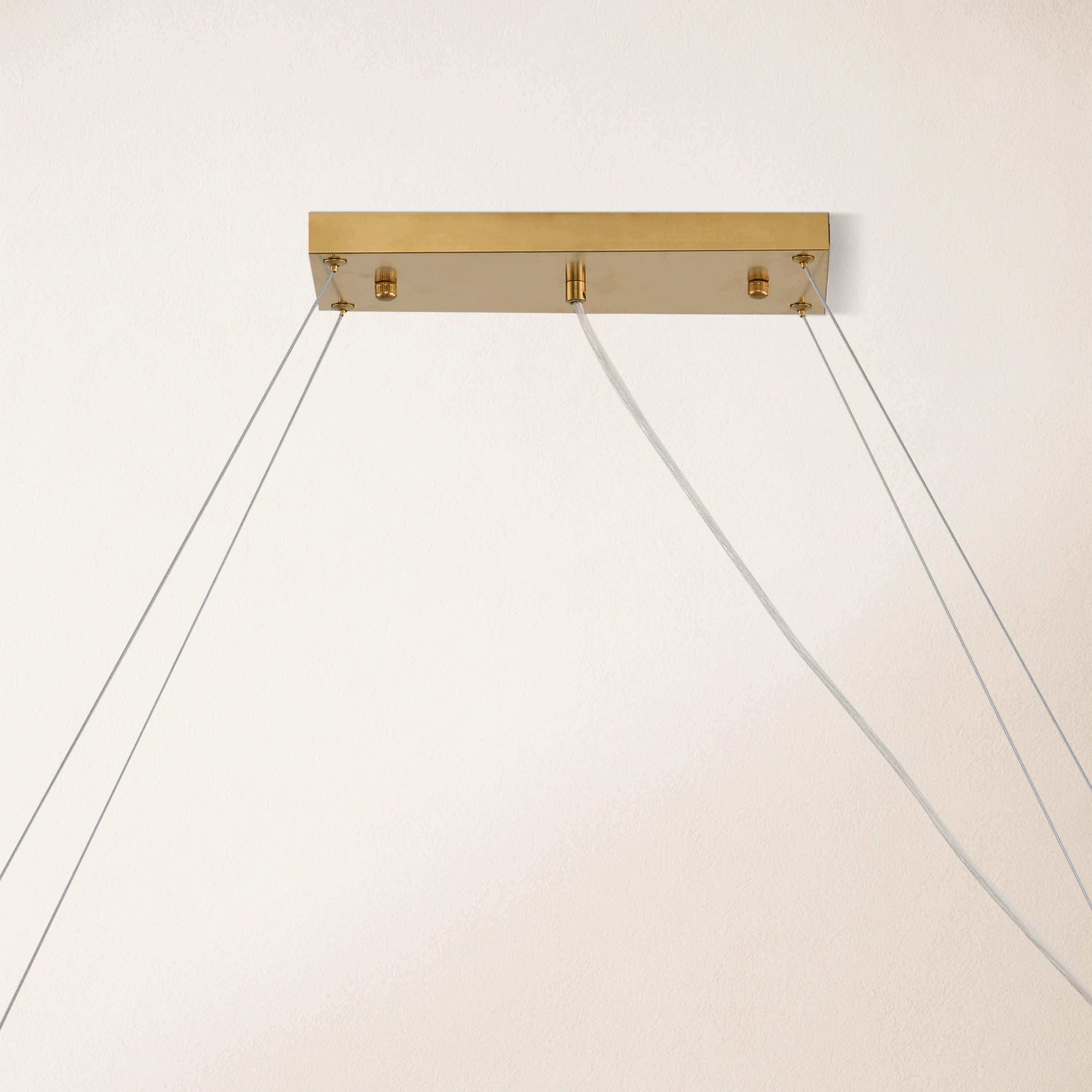 Ovaler Kronleuchter Stellara mit Kristallstreifen, 132 cm