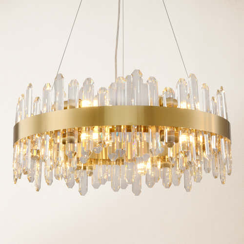 Stellara Crystal Strip Round Chandelier 24"D