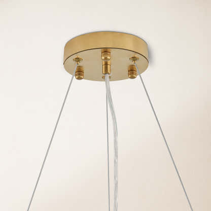 Runder Kronleuchter Stellara mit Kristallstreifen, 61 cm Durchmesser