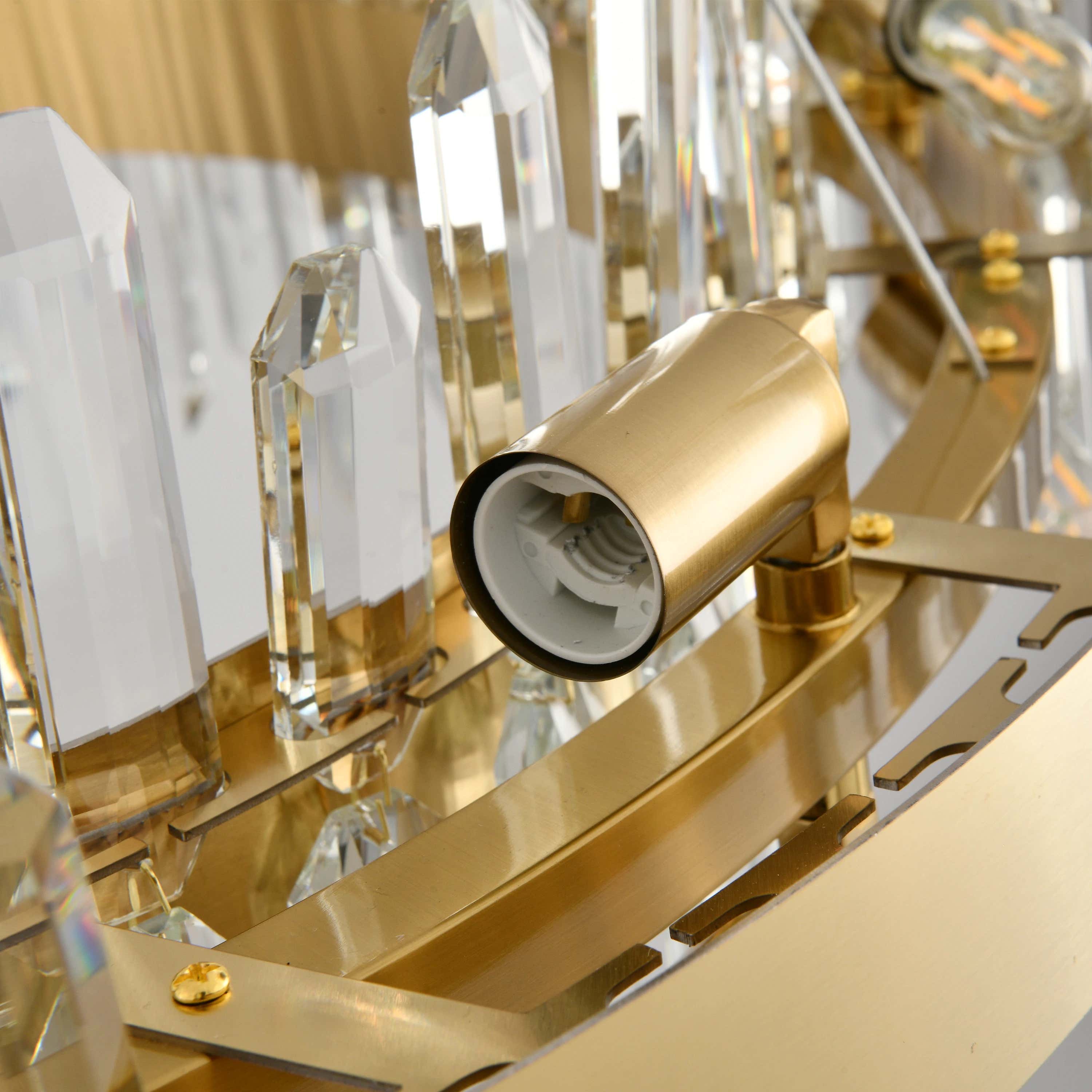 Runder Kronleuchter Stellara mit Kristallstreifen, 61 cm Durchmesser