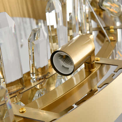 Runder Kronleuchter Stellara mit Kristallstreifen, 61 cm Durchmesser