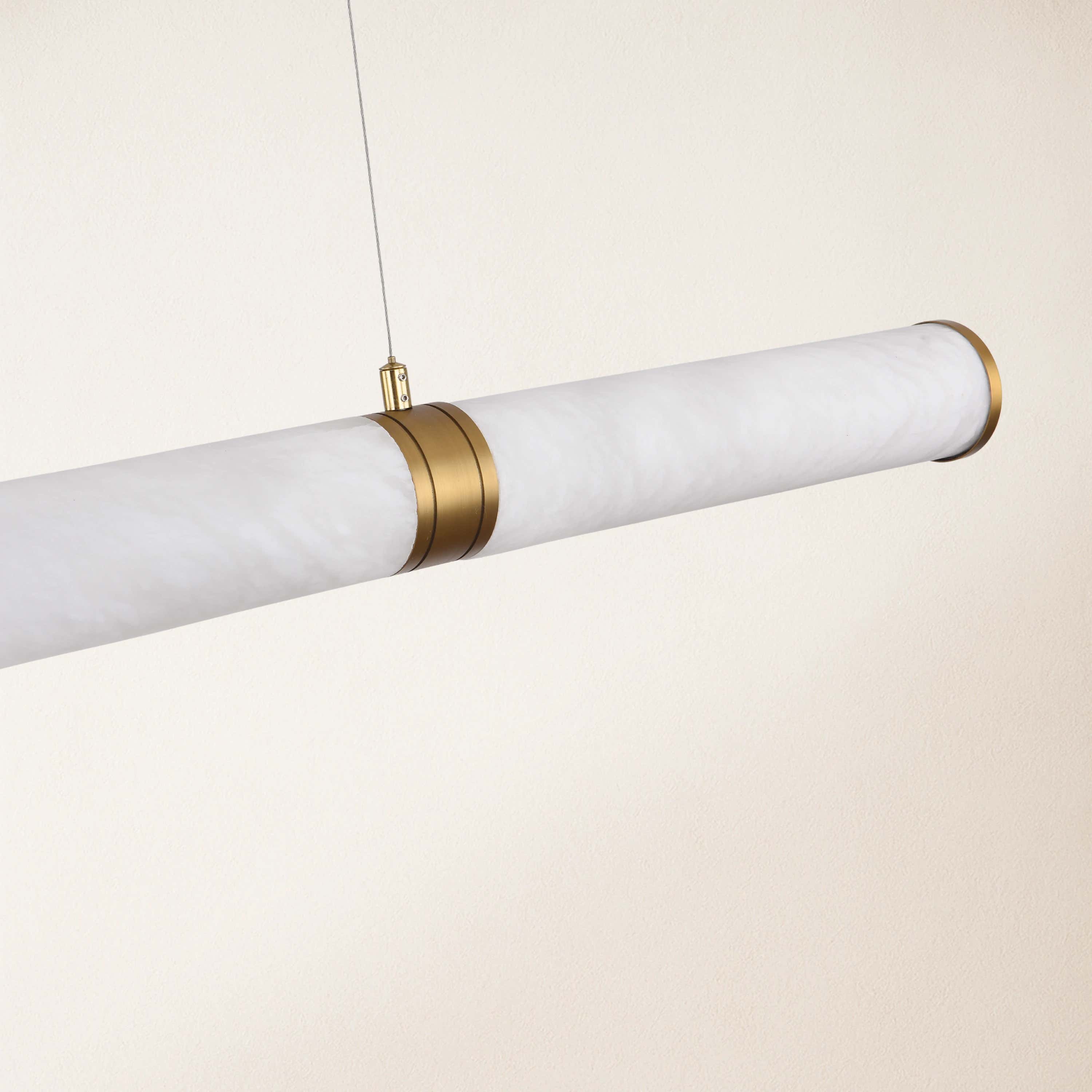 Sylvia Alabaster Linear Chandelier 47"