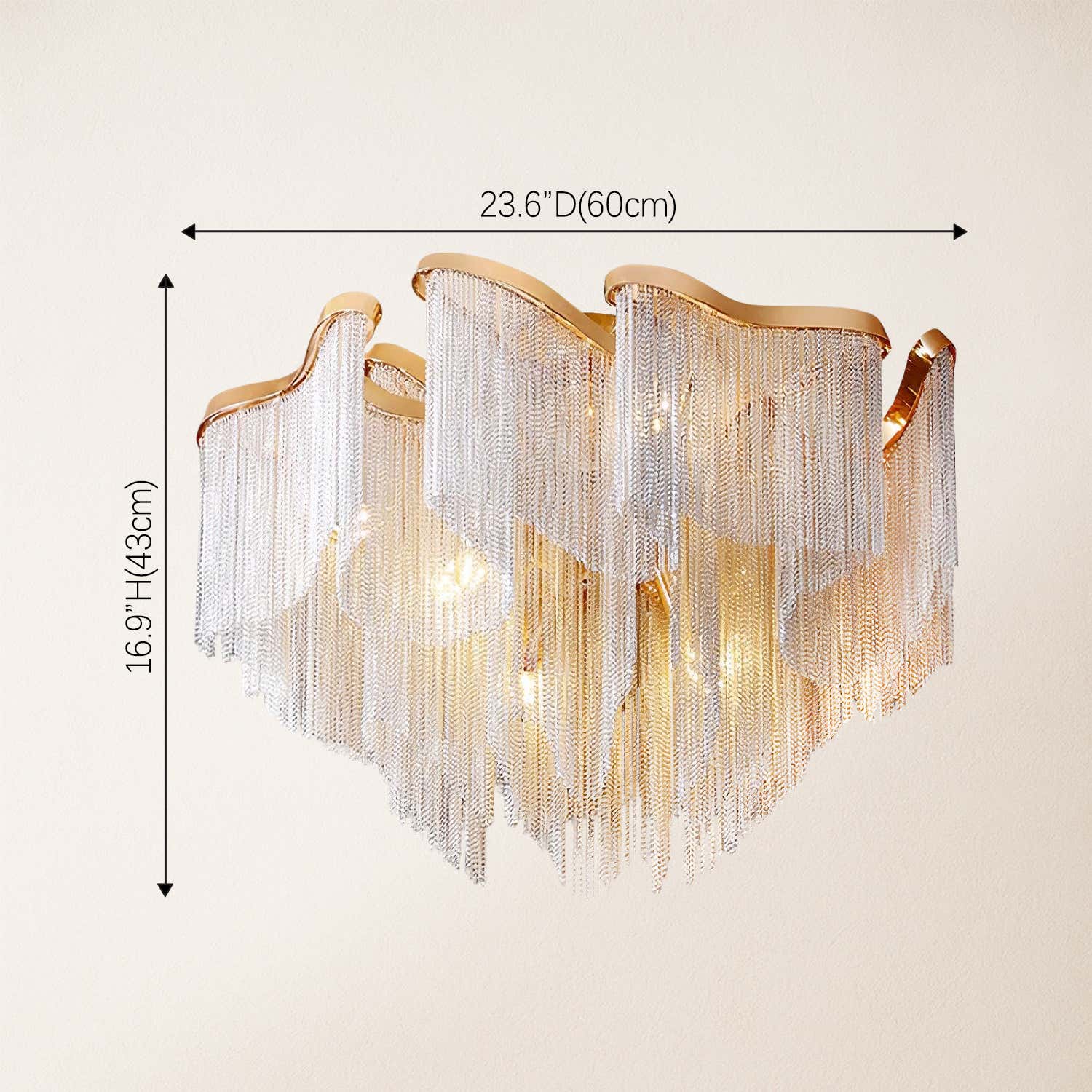 Teresa Cadena Chain Tassel Flush Mount 24"W