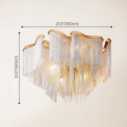 Teresa Cadena Chain Tassel Flush Mount 24"W