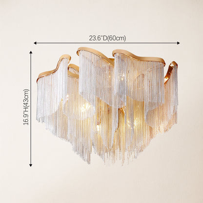 Teresa Cadena Chain Tassel Flush Mount 24"W