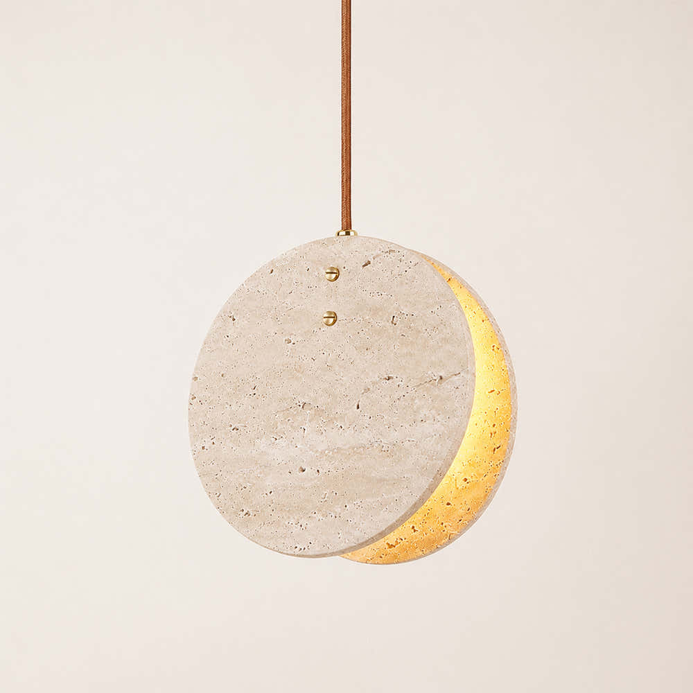 Xaloria Travertine Disc Pendant Light