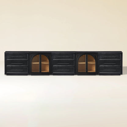 Alvar Arched 157,5″ Modulare Medienkonsole aus Eiche (5er-Set)