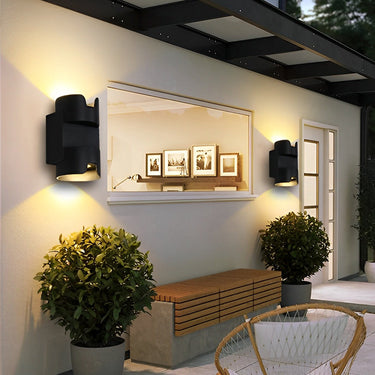 Wasserdichtes Up- und Down-Licht LED Schwarz Moderne Wandfluter Licht Wandleuchte